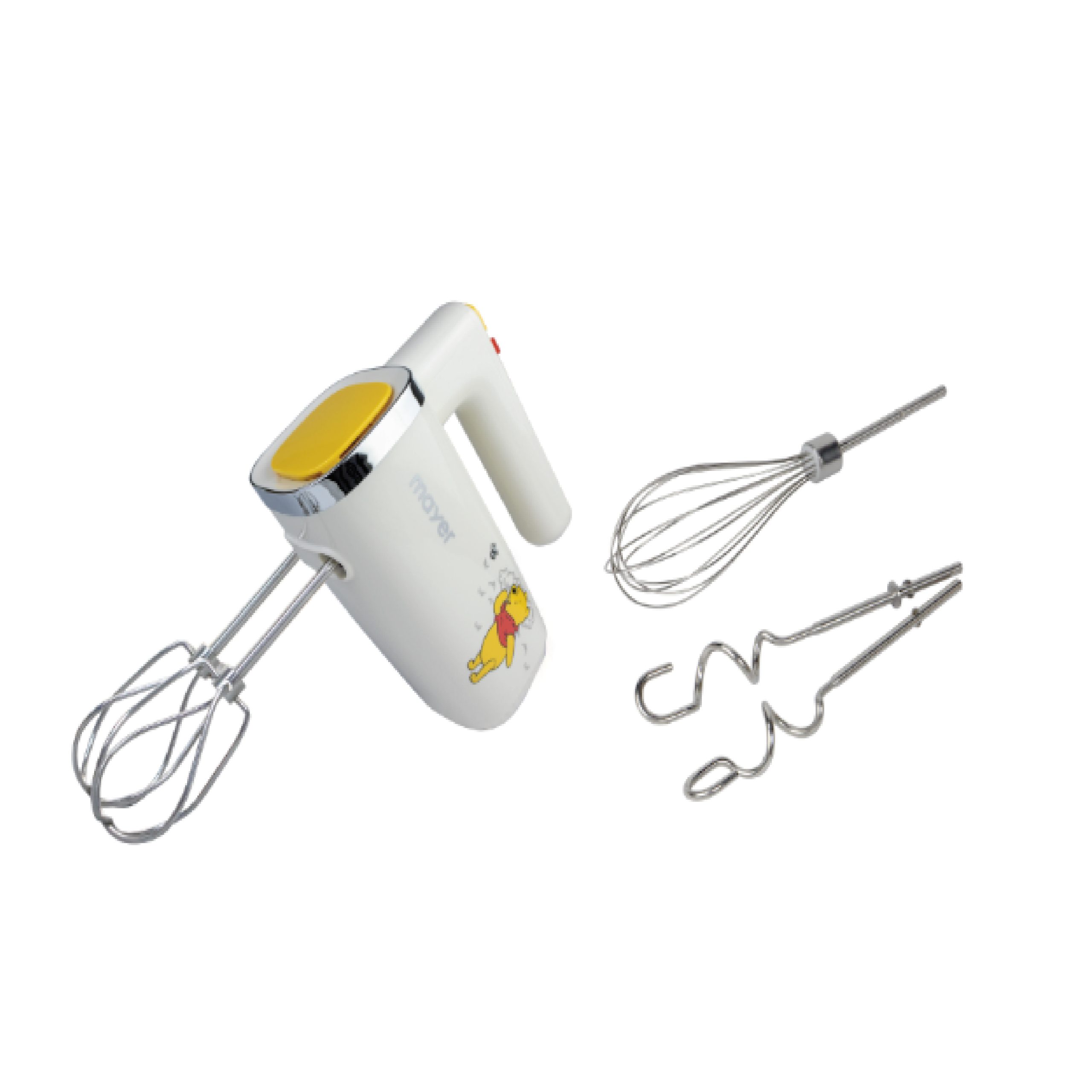 Hand Mixer 5 Stainless Steel Accessories: Beaters x 2, Dough Hooks x 2,  Whisk x1